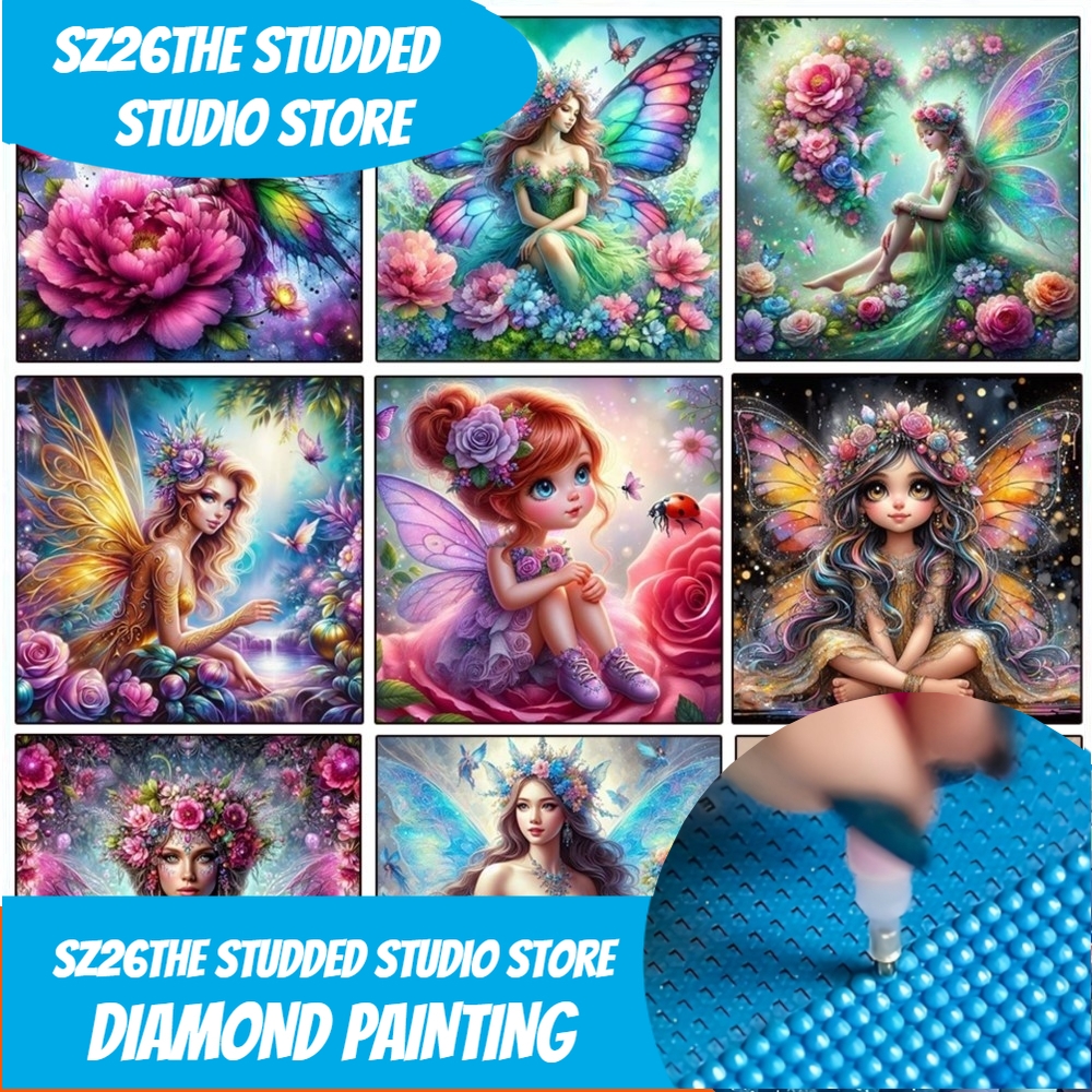Resin Art Of Flowers - Sz26The Studded Cute Elf Girl Diamond