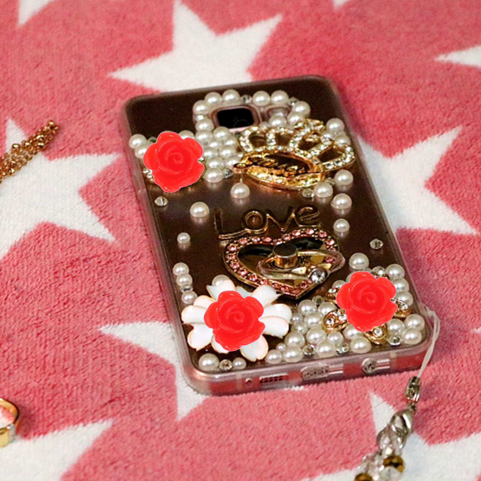 Resin Art With Rose - 50Pcs Stereo Resin Rose Flower Nail