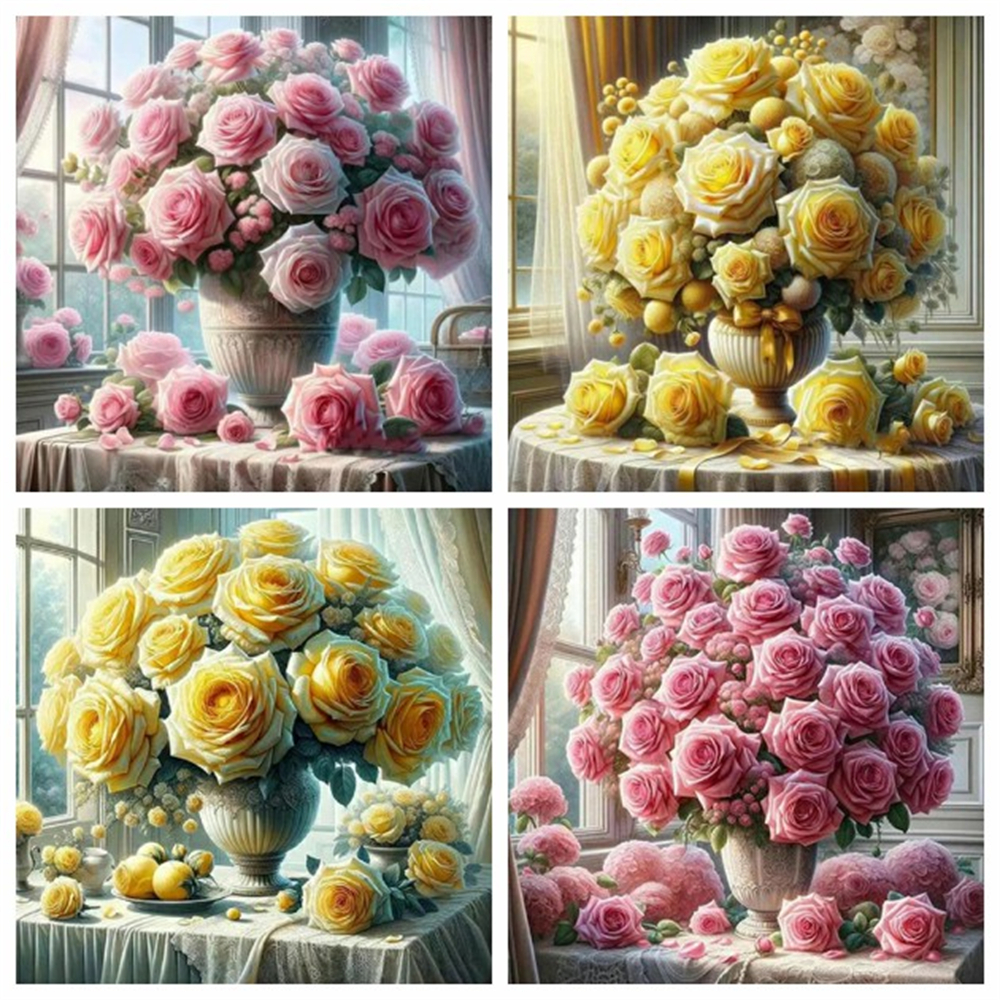 Resin Art With Rose - 1PC frameless 5D Diy Diamond Painting