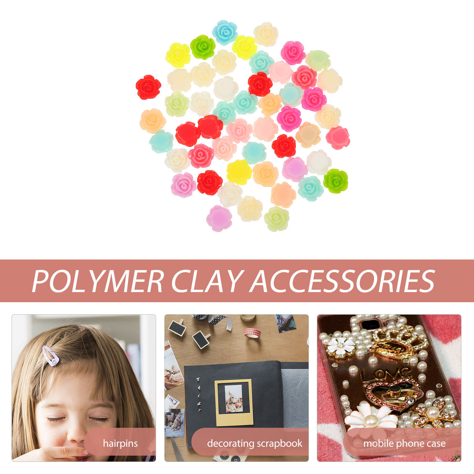 50Pcs Stereo Resin Rose Flower - Resin Art With Rose review and price