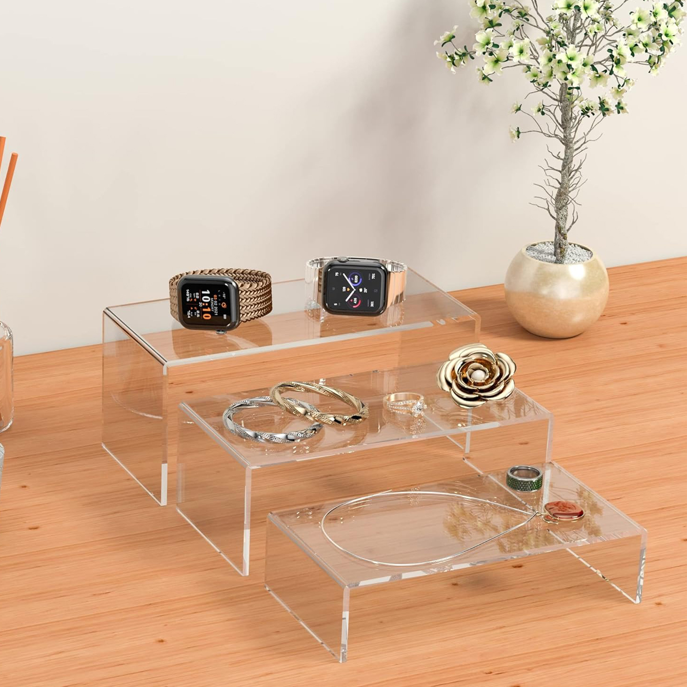 3 pieces of acrylic display sh - Resin Art Stand review and price