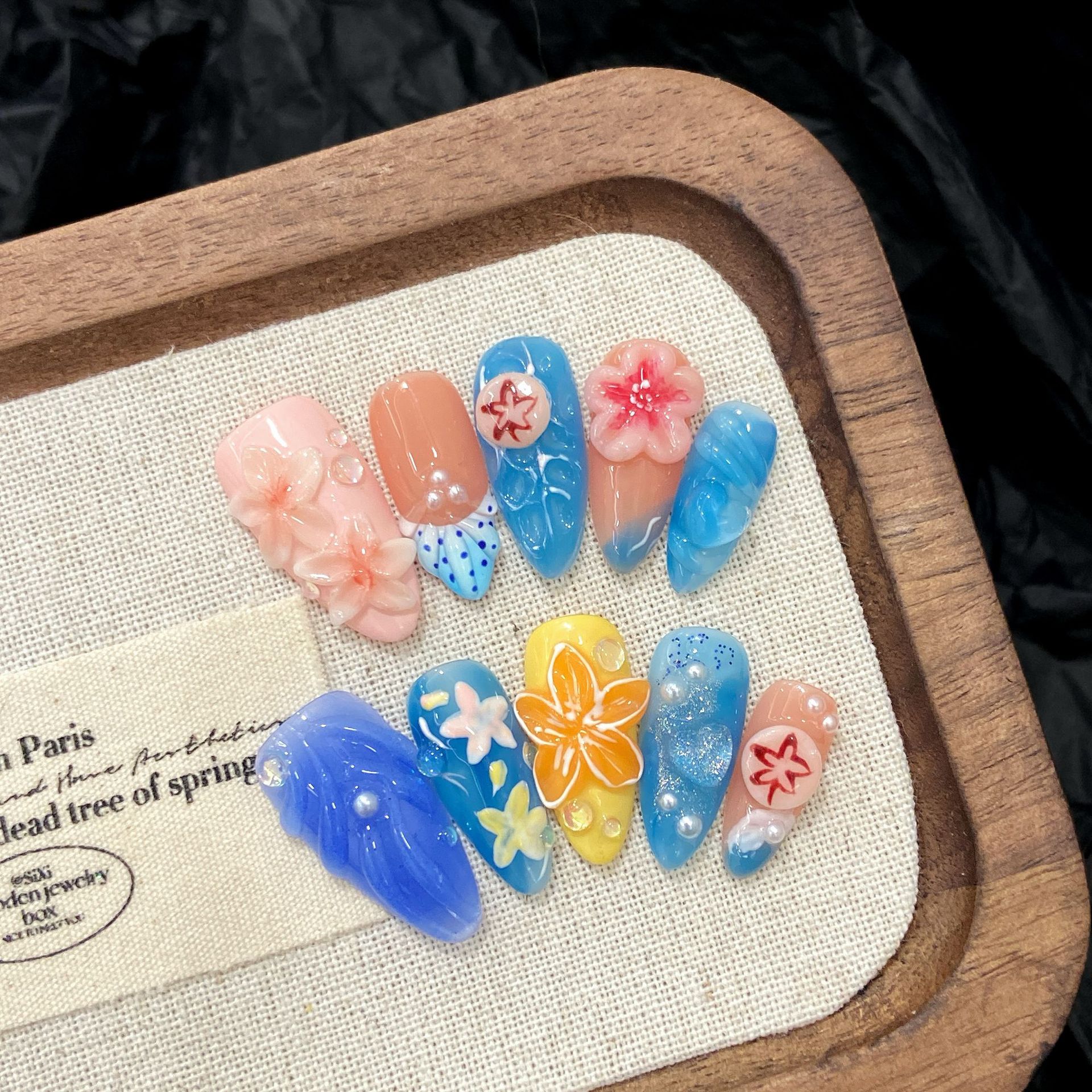 10pcs Pure Hand Pressed Almond - Resin Art Of Flowers review and price