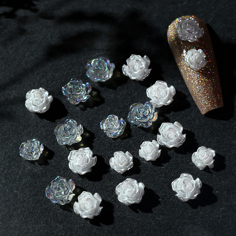 Mix 50PCS 6/8/10MM White Rose  - Resin Art Rose Petals review and price