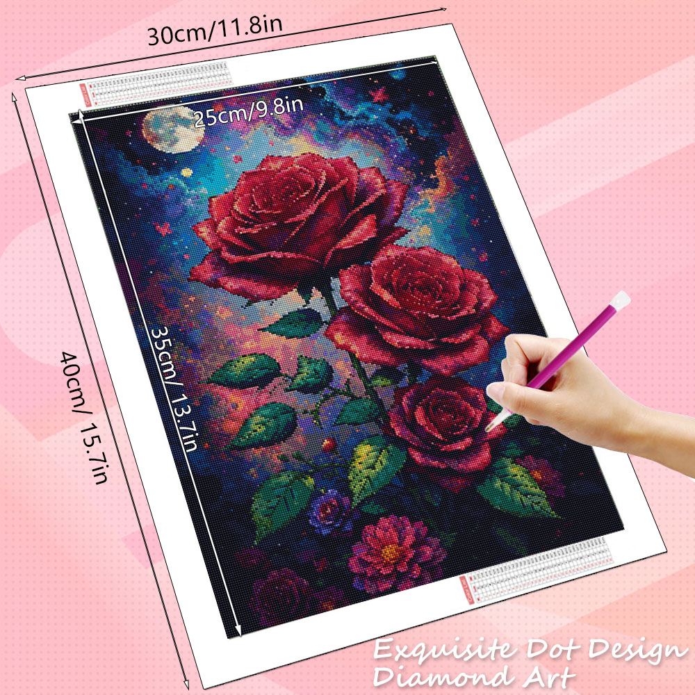 HUACAN Diamond Mosaic 5d Rose  - Resin Art With Rose review and price