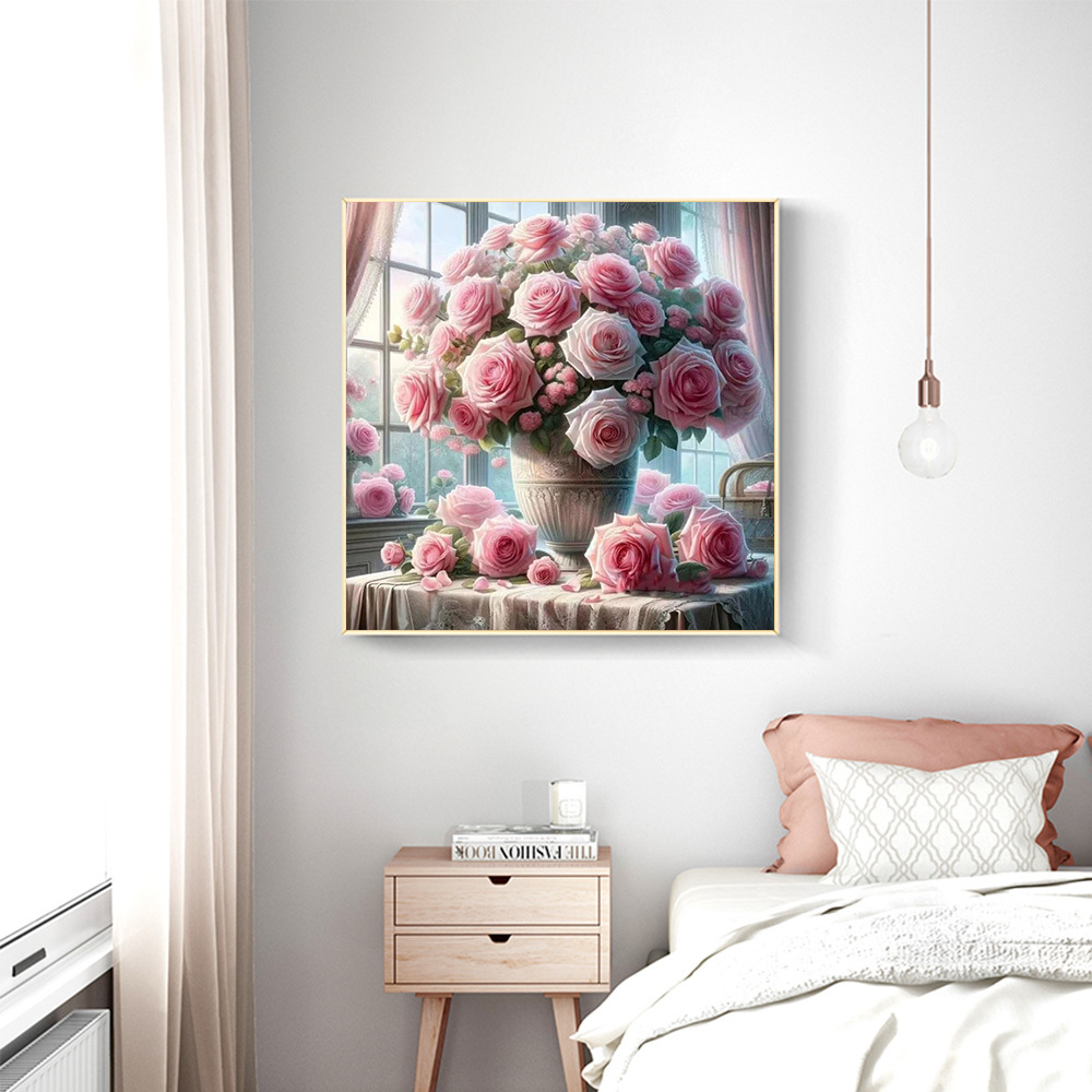 1PC frameless  5D Diy Diamond  - Resin Art With Rose review and price