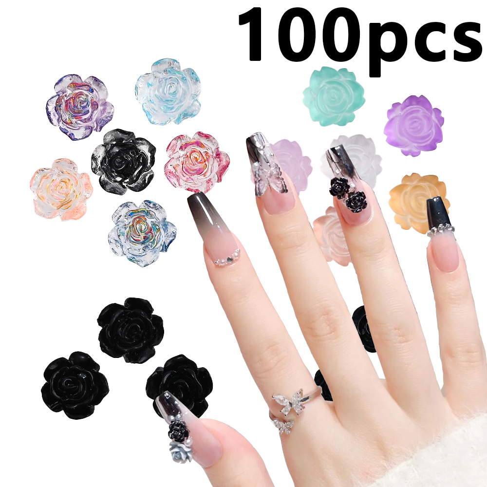 100Pcs 8mm Resin Black Camelli - Resin Art Rose Petals review and price