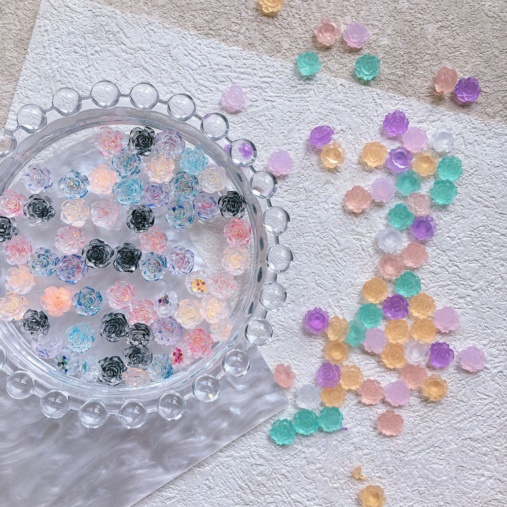 100Pcs 8mm Resin Black Camelli - Resin Art Rose Petals review and price