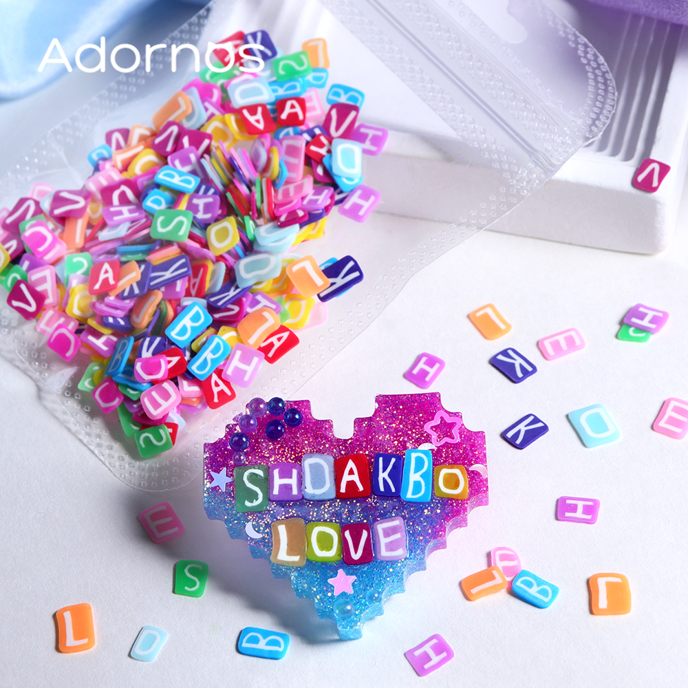 10g Colorful Letters Soft Clay - Resin Art Letter Keychain review and price