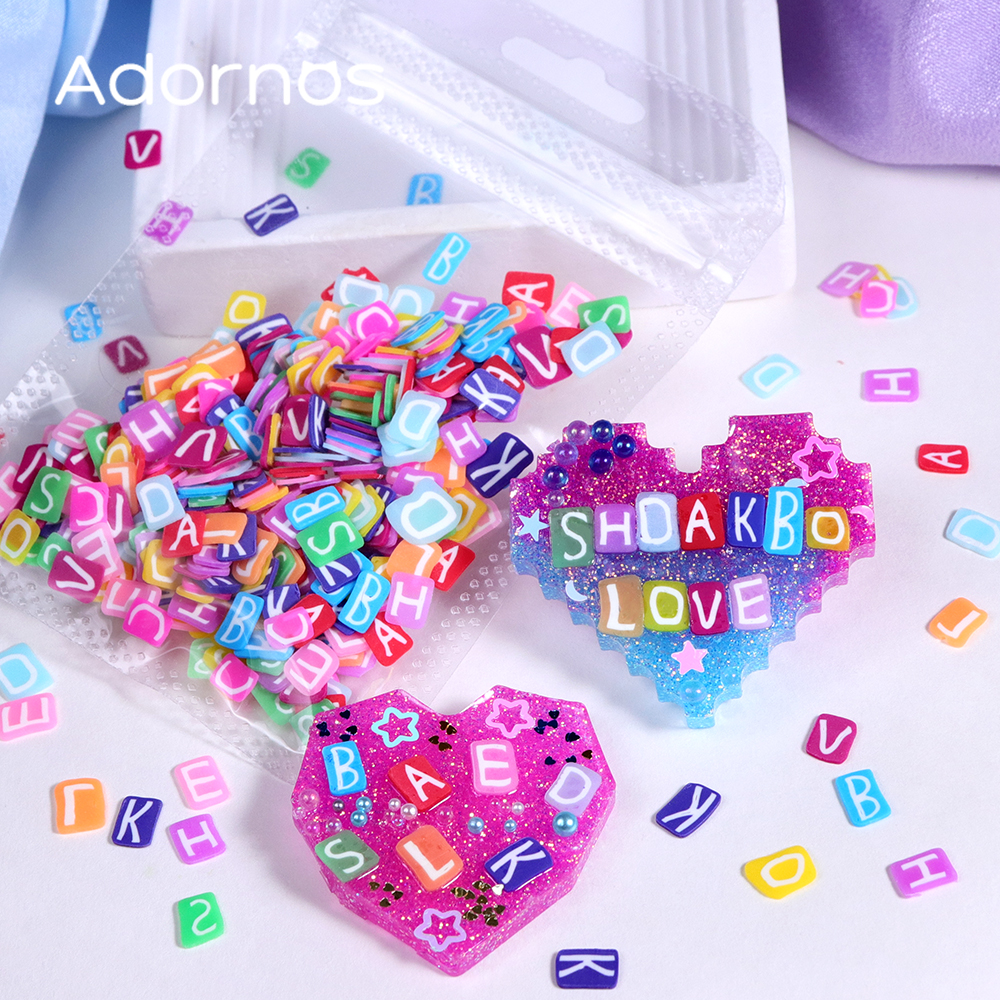 10g Colorful Letters Soft Clay - Resin Art Letter Keychain review and price