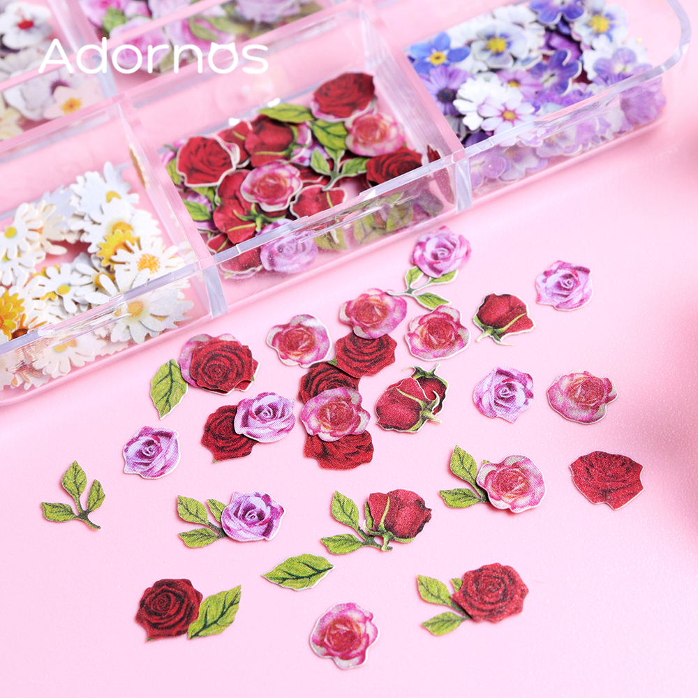 6 Grids Flowers Wood Pulp Chip - Resin Art With Rose review and price