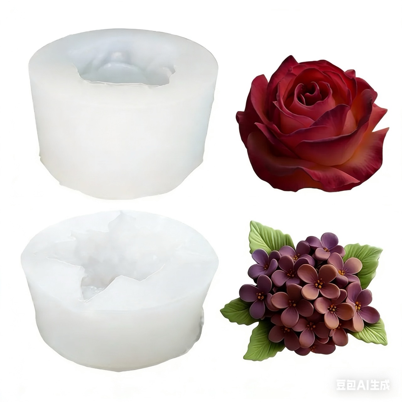 2-Piece 3D Rose and Lilac Sili - Resin Art With Rose review and price