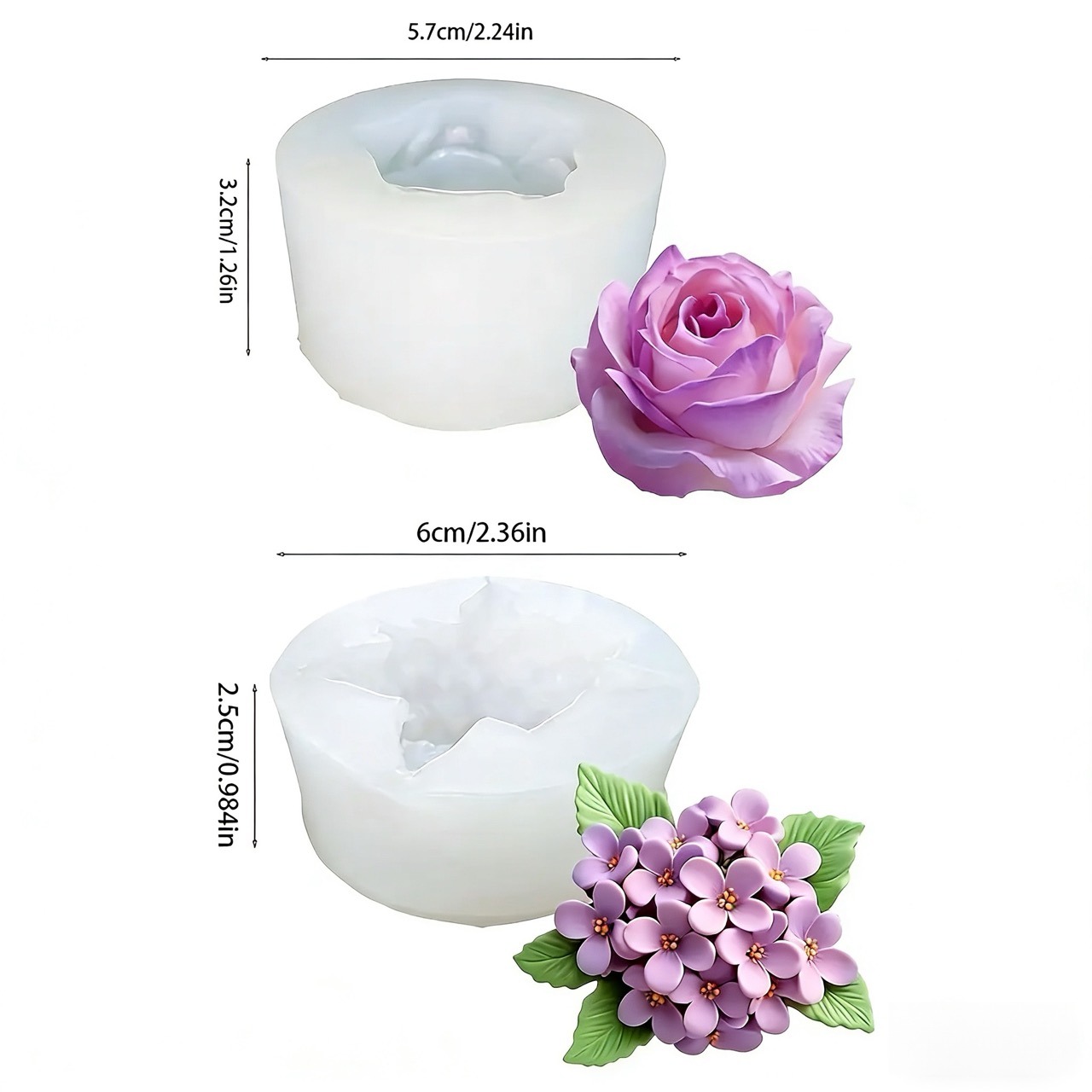 2-Piece 3D Rose and Lilac Sili - Resin Art With Rose review and price