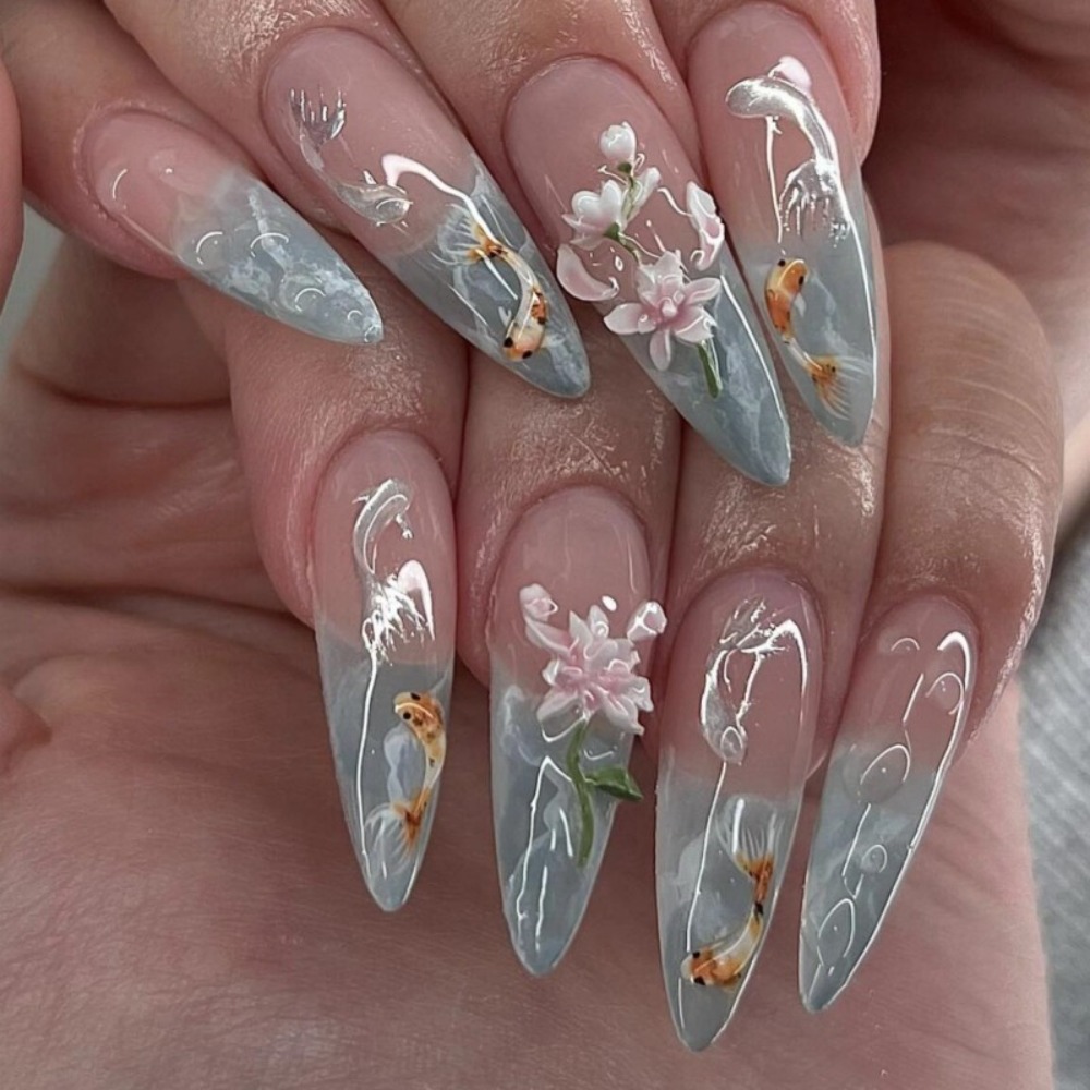 24pcs hot selling koi nail art - Resin Art Of Flowers review and price