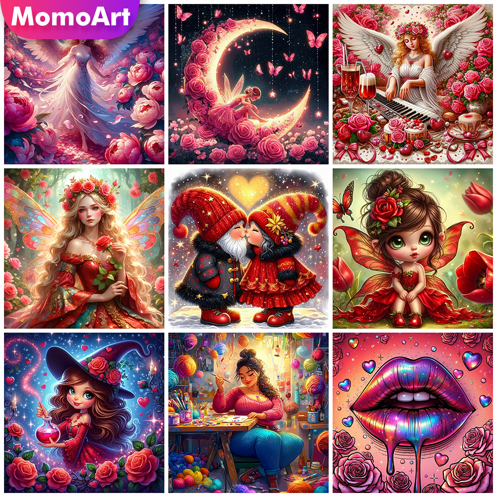 Momoart Diamond Mosaic Girl Po - Resin Art With Rose review and price