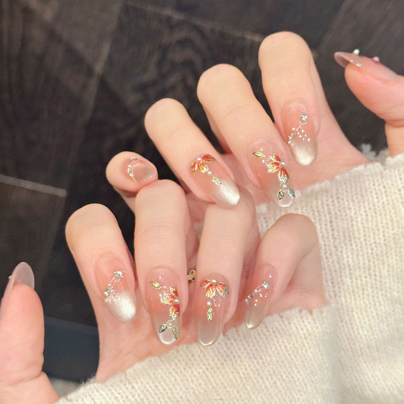 10pcs Handmade Fake Nails Pres - Resin Art Of Flowers review and price
