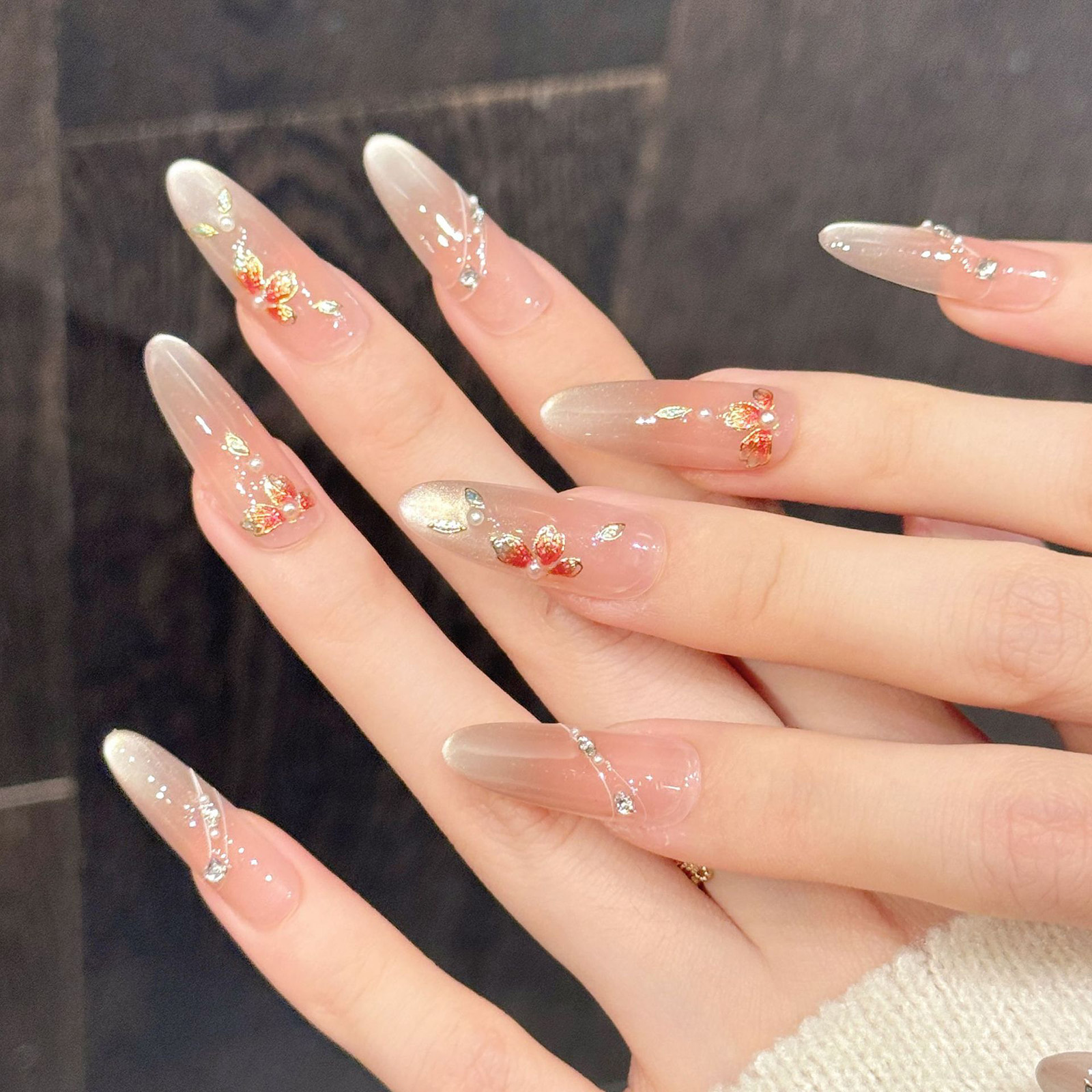 10pcs Handmade Fake Nails Pres - Resin Art Of Flowers review and price