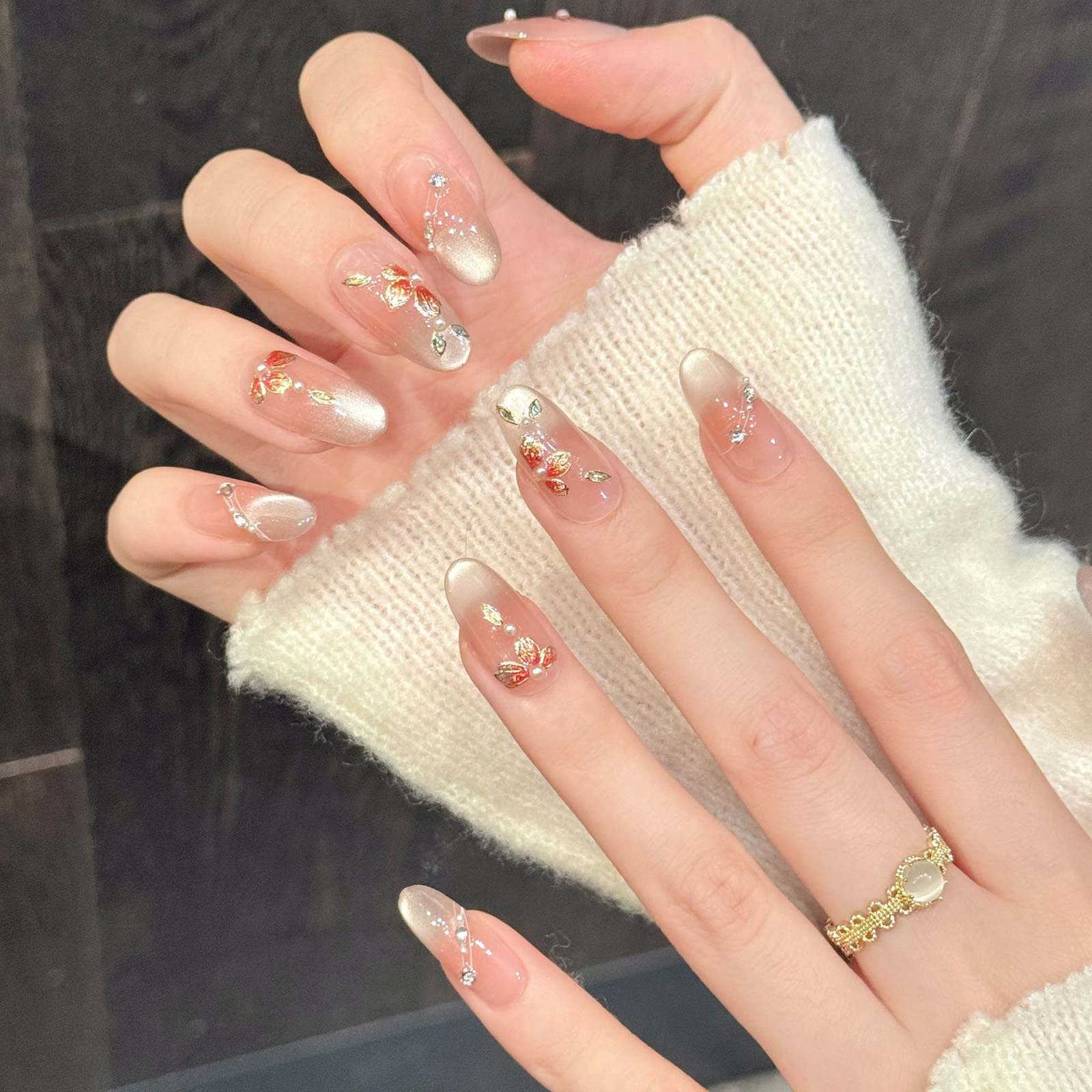 10pcs Handmade Fake Nails Pres - Resin Art Of Flowers review and price