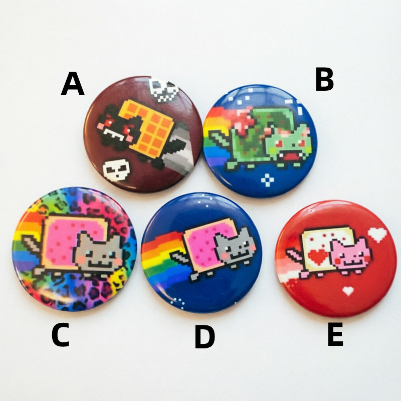 Rainbow N yan Cute Cat Pinback - Resin Art Gift For Birthday review and price